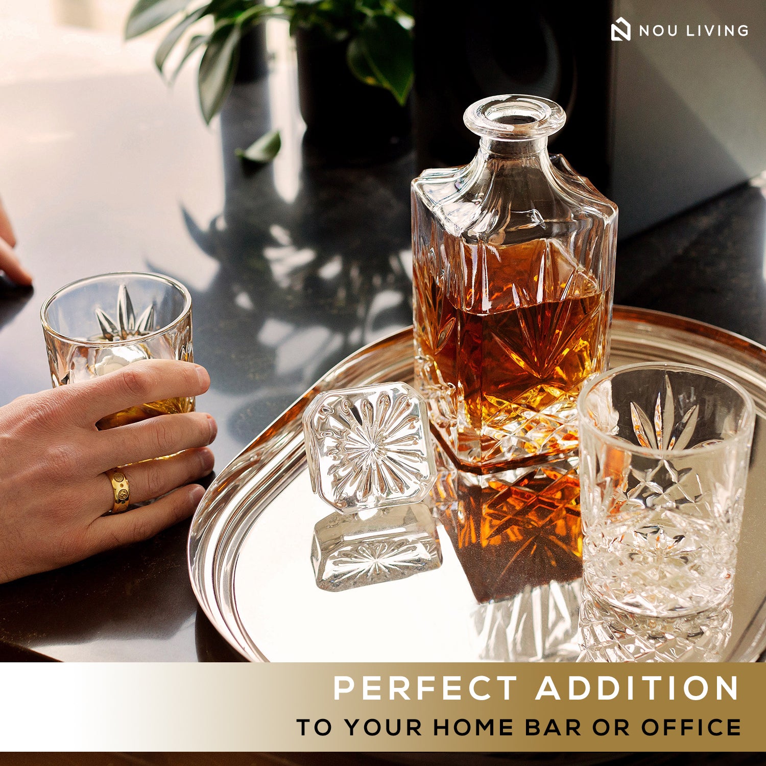 Nou Living Crystal Decanter and Glass Set - Classic
